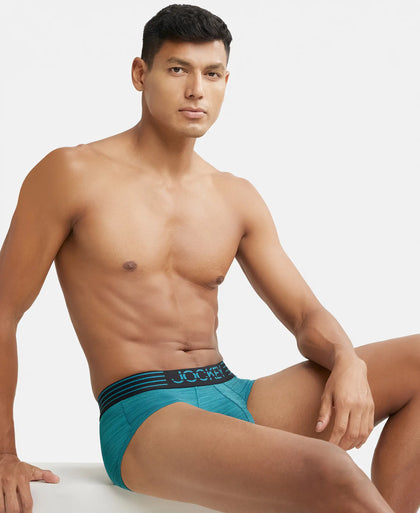 Microfiber Mesh Elastane Performance Brief with StayDry Technology - Ocean Depth-5