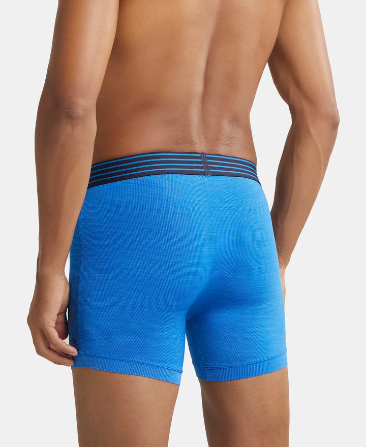 Microfiber Mesh Elastane Performance Boxer Brief with StayDry Technology - Move Blue-3