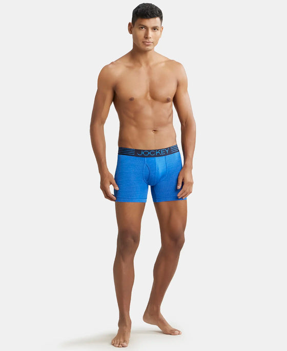 Microfiber Mesh Elastane Performance Boxer Brief with StayDry Technology - Move Blue-4
