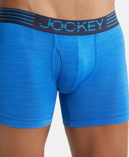 Microfiber Mesh Elastane Performance Boxer Brief with StayDry Technology - Move Blue-6