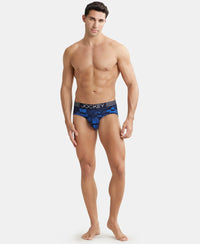 Microfiber Mesh Elastane Printed Performance Brief with StayDry Technology - Move Blue-4