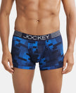 Microfiber Mesh Elastane Printed Performance Trunk with StayDry Technology - Move Blue-1
