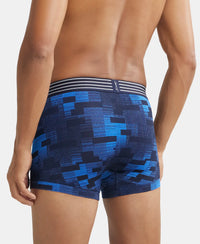Microfiber Mesh Elastane Printed Performance Trunk with StayDry Technology - Move Blue-3