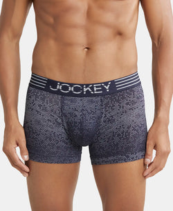 Microfiber Mesh Elastane Printed Performance Trunk with StayDry Technology - True Navy-1