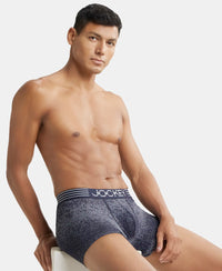 Microfiber Mesh Elastane Printed Performance Trunk with StayDry Technology - True Navy-5