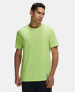 Super Combed Cotton Blend Solid Round Neck Half Sleeve T-Shirt with Breathable Mesh - Green Glow-1