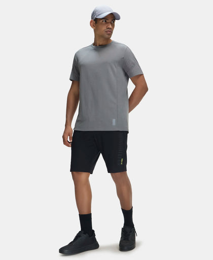 Super Combed Cotton Blend Solid Round Neck Half Sleeve T-Shirt with Breathable Mesh - Quiet Shade-6