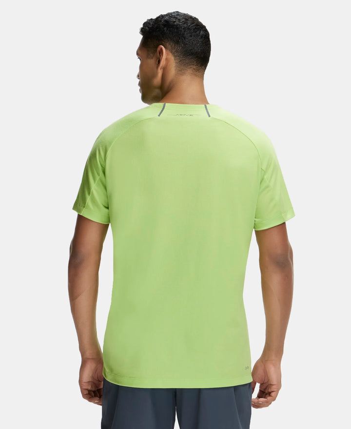 Super Combed Cotton Blend Graphic Printed Round Neck Half Sleeve T-Shirt with Stay Fresh Treatment - Green Glow-3