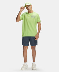 Super Combed Cotton Blend Graphic Printed Round Neck Half Sleeve T-Shirt with Stay Fresh Treatment - Green Glow-6