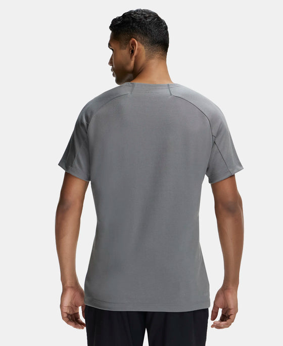 Super Combed Cotton Blend Graphic Printed Round Neck Half Sleeve T-Shirt with Stay Fresh Treatment - Quiet Shade-3