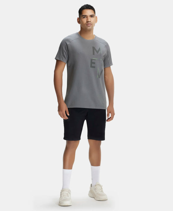 Super Combed Cotton Blend Graphic Printed Round Neck Half Sleeve T-Shirt with Stay Fresh Treatment - Quiet Shade-4