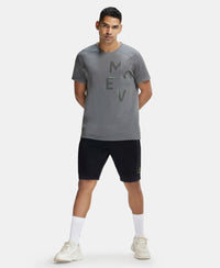 Super Combed Cotton Blend Graphic Printed Round Neck Half Sleeve T-Shirt with Stay Fresh Treatment - Quiet Shade-6