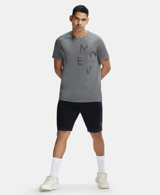 Super Combed Cotton Blend Graphic Printed Round Neck Half Sleeve T-Shirt with Stay Fresh Treatment - Quiet Shade-6