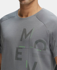 Super Combed Cotton Blend Graphic Printed Round Neck Half Sleeve T-Shirt with Stay Fresh Treatment - Quiet Shade-7