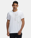 Super Combed Cotton Blend Graphic Printed Round Neck Half Sleeve T-Shirt with Stay Fresh Treatment - White-1