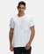 Super Combed Cotton Blend Graphic Printed Round Neck Half Sleeve T-Shirt with Stay Fresh Treatment - White-1