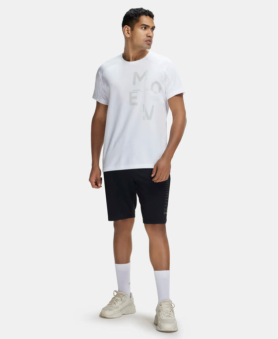 Super Combed Cotton Blend Graphic Printed Round Neck Half Sleeve T-Shirt with Stay Fresh Treatment - White-4
