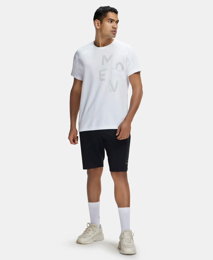 Super Combed Cotton Blend Graphic Printed Round Neck Half Sleeve T-Shirt with Stay Fresh Treatment - White-4