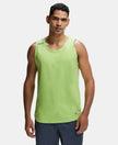 Super Combed Cotton Blend Solid Performance Tank Top with Breathable Mesh - Green Glow-1
