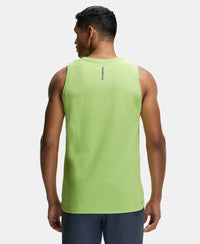 Super Combed Cotton Blend Solid Performance Tank Top with Breathable Mesh - Green Glow-3