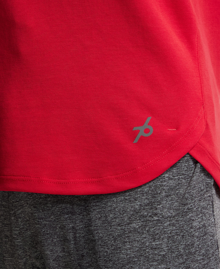 Super Combed Cotton Blend Solid Performance Tank Top with Breathable Mesh - Team Red-7