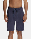 Microfiber Elastane Stretch Solid Shorts with Zipper Media Pocket and StayFresh Treatment - Graphite-1
