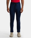 Microfiber Elastane Stretch Trackpant with Zipper Pockets and StayFresh Treatment - Navy-1