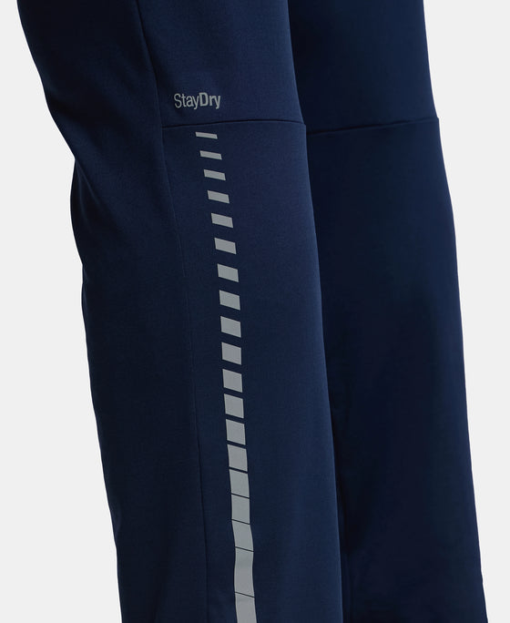 Microfiber Elastane Stretch Trackpant with Zipper Pockets and StayFresh Treatment - Navy-7