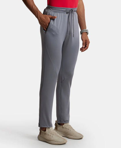 Microfiber Elastane Stretch Trackpant with Zipper Pockets and StayFresh Treatment - Quiet Shade-2