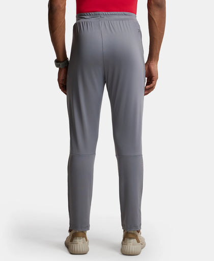 Microfiber Elastane Stretch Trackpant with Zipper Pockets and StayFresh Treatment - Quiet Shade-3