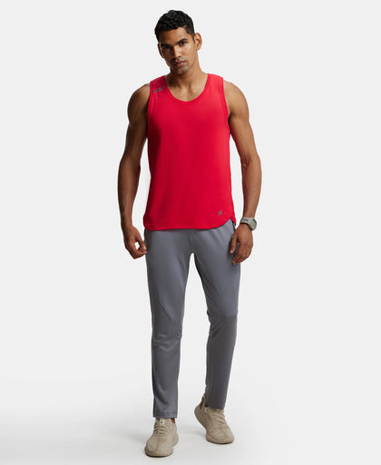 Microfiber Elastane Stretch Trackpant with Zipper Pockets and StayFresh Treatment - Quiet Shade-4