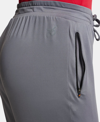 Microfiber Elastane Stretch Trackpant with Zipper Pockets and StayFresh Treatment - Quiet Shade-7
