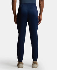 Microfiber Elastane Stretch Jogger with Zipper Pockets and StayDry Treatment - Navy-3