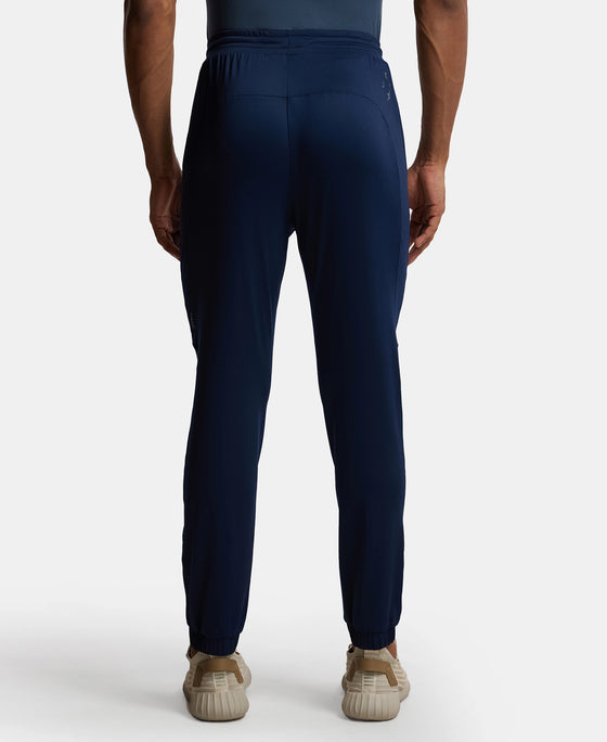 Microfiber Elastane Stretch Jogger with Zipper Pockets and StayDry Treatment - Navy-3