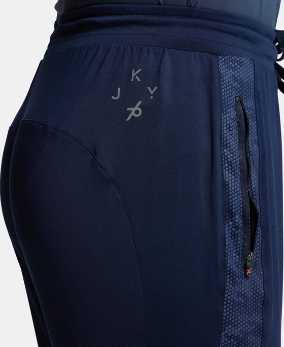 Microfiber Elastane Stretch Jogger with Zipper Pockets and StayDry Treatment - Navy-7