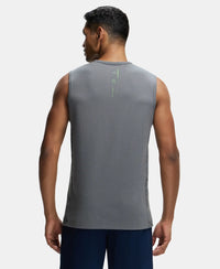 Super Combed Cotton Blend Round Neck Muscle Tee with Breathable Mesh - Quiet Shade-3