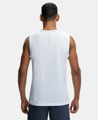 Super Combed Cotton Blend Round Neck Muscle Tee with Breathable Mesh - White-3