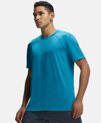 Microfiber Fabric Round Neck Half Sleeve T-Shirt with Breathable Mesh - Caribbean Sea-5