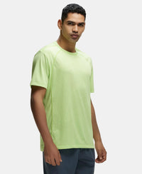 Microfiber Fabric Round Neck Half Sleeve T-Shirt with Breathable Mesh - Green Glow-2