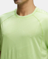 Microfiber Fabric Round Neck Half Sleeve T-Shirt with Breathable Mesh - Green Glow-6
