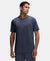 Microfiber Fabric Round Neck Half Sleeve T-Shirt with Breathable Mesh - Graphite-1