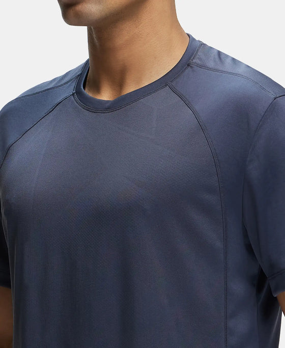 Microfiber Fabric Round Neck Half Sleeve T-Shirt with Breathable Mesh - Graphite-6