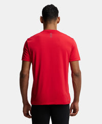Microfiber Fabric Round Neck Half Sleeve T-Shirt with Breathable Mesh - Team Red-3