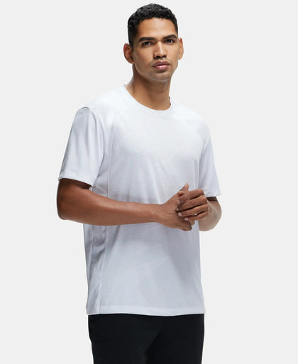 Microfiber Fabric Round Neck Half Sleeve T-Shirt with Breathable Mesh - White-2