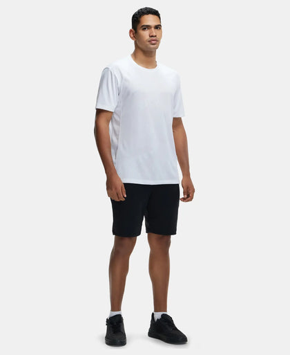 Microfiber Fabric Round Neck Half Sleeve T-Shirt with Breathable Mesh - White-4