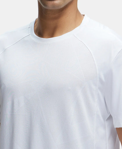 Microfiber Fabric Round Neck Half Sleeve T-Shirt with Breathable Mesh - White-6