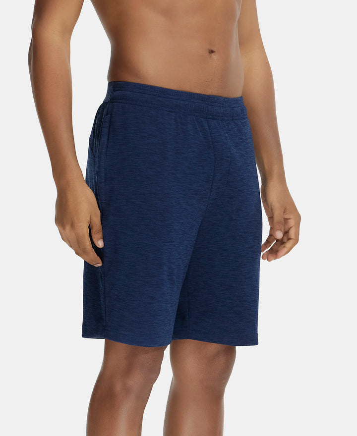 Lightweight Microfiber Shorts with Zipper Pockets and StayFresh Treatment - Navy-2