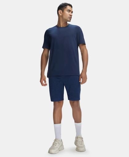 Lightweight Microfiber Shorts with Zipper Pockets and StayFresh Treatment - Navy-4