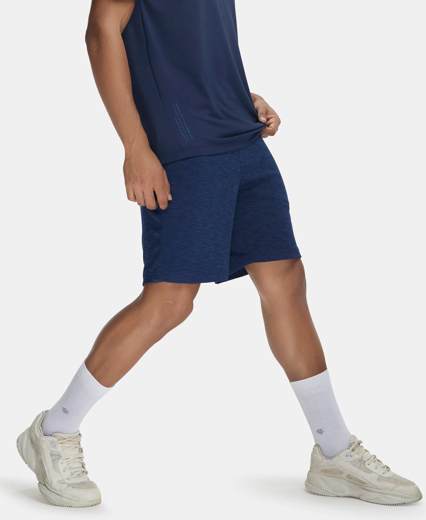 Lightweight Microfiber Shorts with Zipper Pockets and StayFresh Treatment - Navy-5