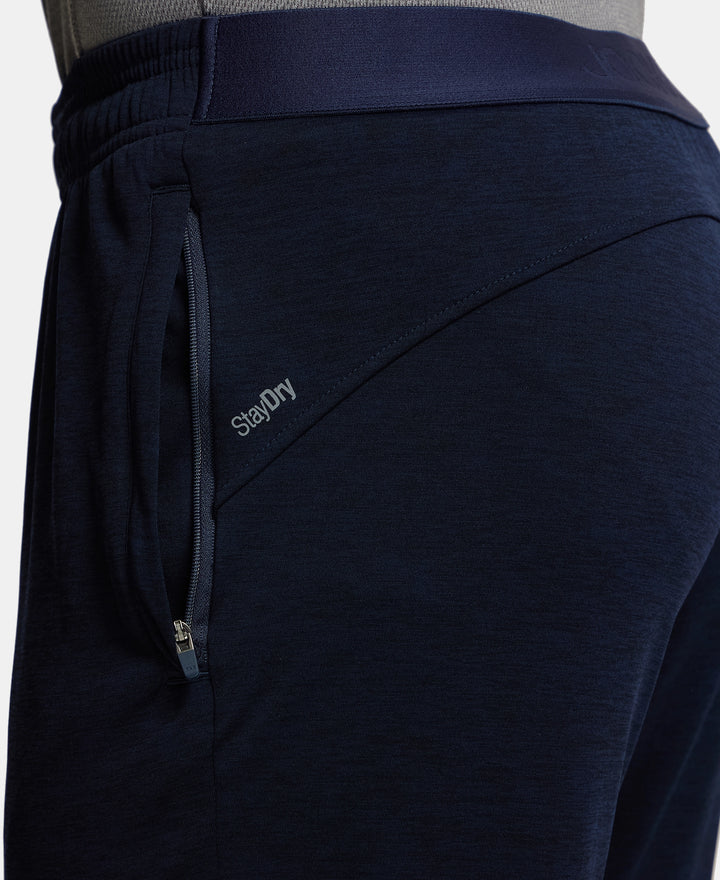 Lightweight Microfiber Trackpant with Zipper Pockets and StayFresh Treatment - Navy-6